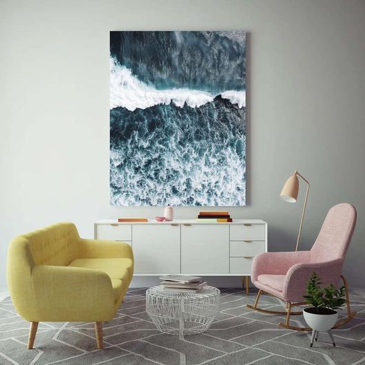 Πίνακας Ένα Μεγάλο Σώμα Νερού με Ένα Ουράνιο Τόξο στο Βάθος 40x65cm