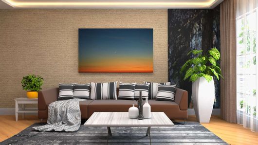 Πίνακας Ένα Ηλιοβασίλεμα με Το Φεγγάρι σε Απόσταση 90x60cm