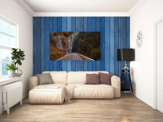 Πίνακας Ένας Μακρόστενος Δρόμος με Ένα Σπίτι στην Πλευρά Του 200x130cm