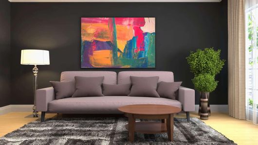 Πίνακας Ένας Πίνακας με Κόκκινο 80x50cm