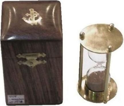 Διακοσμητικό Γραφείου Κλεψύδρα 5′ σε Ξύλινο Κουτί 16cm