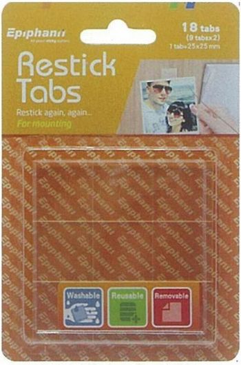 Αυτοκόλλητα Restick tabs 2 Όψεων 25x25mm 3τμχ