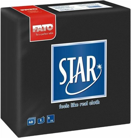 Χαρτοπετσέτα Fato Star 2Φ 38x38cm 40τμχ Μαύρο