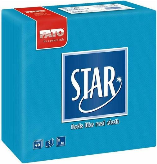 Χαρτοπετσέτα Fato Star 2Φ 38x38cm 40τμχ Τιρκουάζ