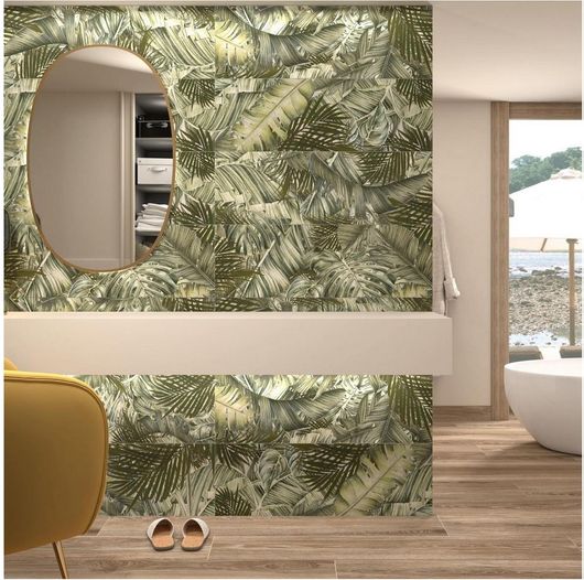 Πλακάκια Ravenna Vegetal Trend Green Rectified Τοίχου Κουζίνας / Μπάνιου Κεραμικό Ματ 100x33.3cm Πράσινο