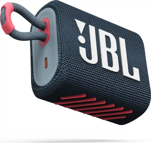 JBL Go 3 Αδιάβροχο Φορητό Ηχείο Bluetooth 4.2W με Διάρκεια Μπαταρίας έως 5 Ώρες Blue/Pink