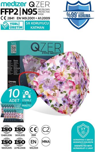 Μάσκα Υψηλής Προστασίας FFP2 / N95 QZER April Αποστειρωμένη 10τμχ