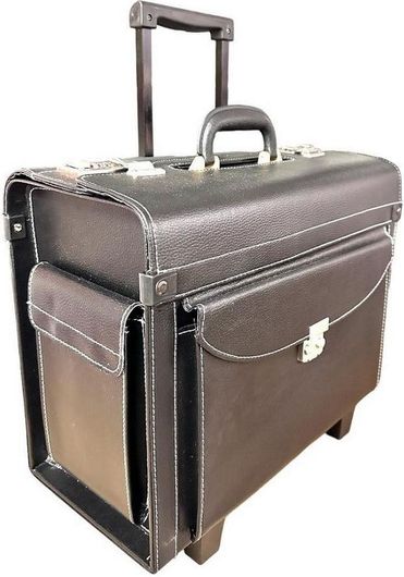 Βαλιτσάκι Αισθητικής Τροχήλατο Ασημί Δερματίνης Υ37xΠ43xΒ20cm