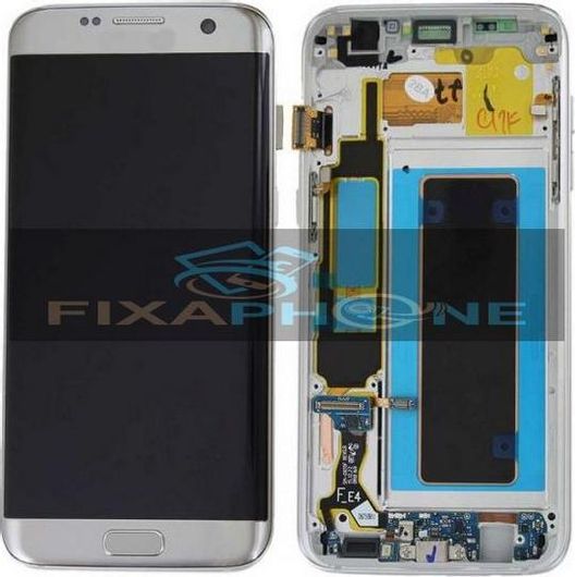 Οθόνη Κινητού Samsung για Galaxy S7 Edge με Μηχανισμό Αφής & Πλαίσιο Ασημί