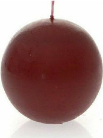 Διακοσμητικό Κερί Iliadis Μπάλα Μπορντώ 10x10cm