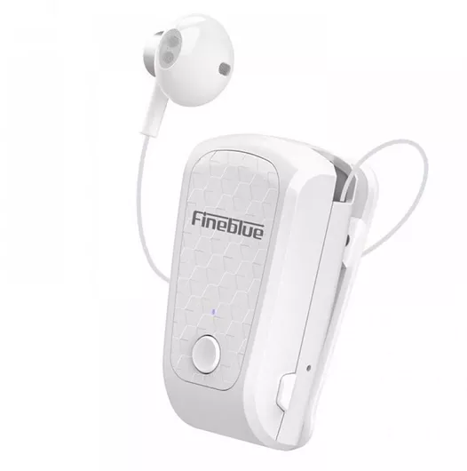 Fineblue FQ-10R PRO Earbud Bluetooth Handsfree Ακουστικό Πέτου Λευκό