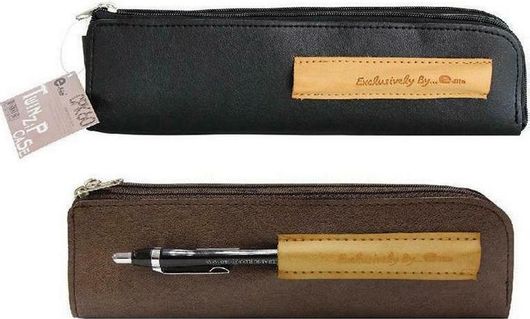 Κασετίνα PU Leather Βαρελάκι με 1 Θήκη Τυχαία Επιλογή Χρώματος