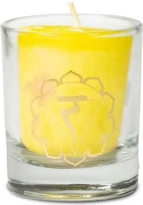 Αρωματικό Κερί σε Βάζο με Αιθέρια Έλαια Περγαμόντο / Λάιμ 3ου Chakra 250gr 