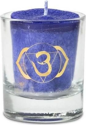 Αρωματικό Κερί σε Βάζο με Αιθέρια Έλαια Λεβάντα / Έλατο / Χαμομήλι 6ου Chakra 250gr