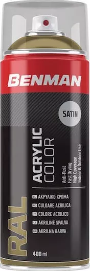 Σπρέι Βαφής Benman Satin Acrylic με Σατινέ Εφέ Pearl Gold RAL 1036 400ml