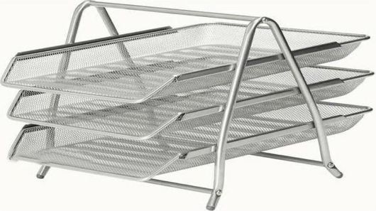 Δίσκος Εγγράφων Osco Μεταλλικός με 3 Ράφια Γκρι