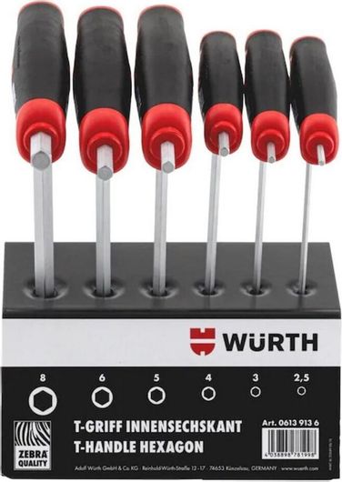 Κατσαβίδια Χειρός Wurth Σετ 6τμχ Zebra