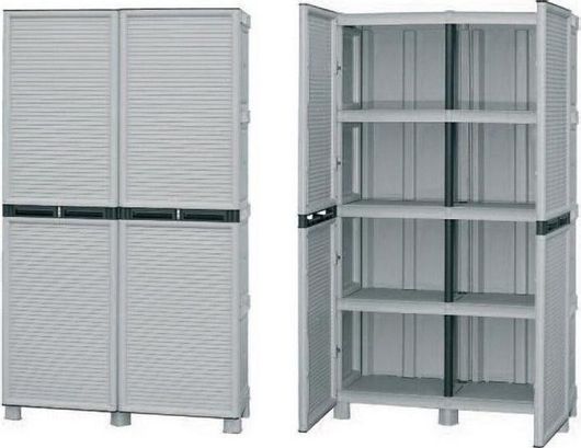 Ντουλάπα Εξωτερικού Χώρου ArtPlast Δίφυλλη Πλαστική με Χώρισμα & 3 Ράφια 100x39x172cm