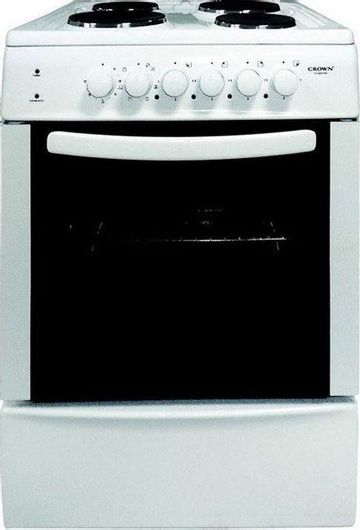 Κουζίνα Crown CR-60E60V 62lt με Εμαγιέ Εστίες 60cm Λευκό