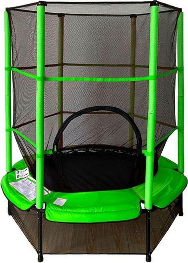 Τραμπολίνο Παιδικό Bormann BSP1088 Διαμέτρου 138cm με Προστατευτικό Δίχτυ & Σκάλα Πράσινο