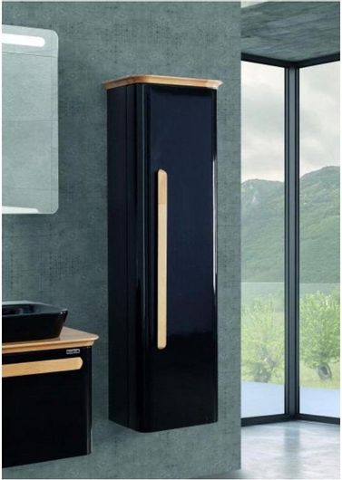 Στήλη Μπάνιου Martin Sensio 45 Τοίχο με Γυαλιστερή Λάκα 44.5x28x140cm Μαύρο