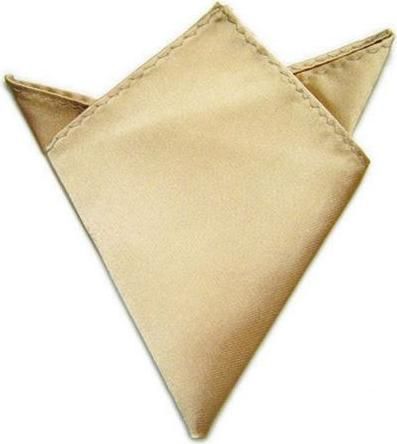 Μαντήλι Τσέπης Κουστουμιού Σατέν Ποσέτ Μπεζ Χρυσό