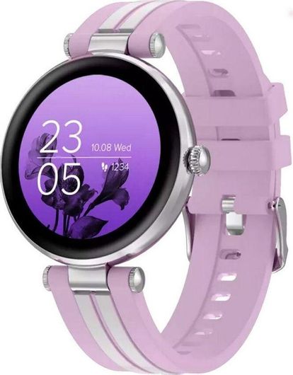 Smartwatch Canyon Semifreddo SW-61 1.19" Aluminium Case Silver & Silicone Strap Pink