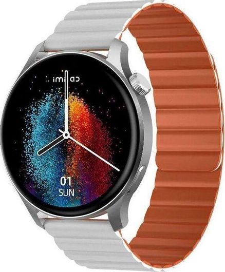 Imilab W13 Aluminium Smartwatch με Παλμογράφο Ασημί