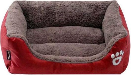 Κρεβάτι Σκύλου Καναπές 2 Όψεων 4 Εποχών Αδιάβροχο 65x45cm Κόκκινο