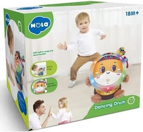 Hola Toys Μουσικό Όργανο Dancing Drum με Μουσική και Φως για 18+ Μηνών
