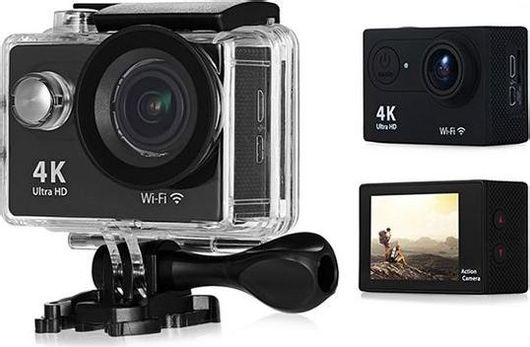 Action Camera 4K Ultra HD Υποβρύχια με WiFi με Οθόνη 2" Μαύρο