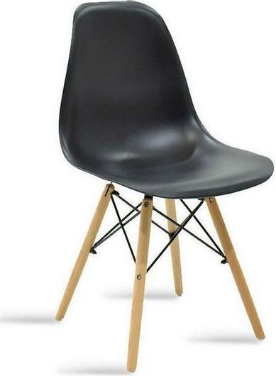 Pakoworld Julita Καρέκλα Κουζίνας Πολυπροπυλένιο 46x50x82cm Μαύρο