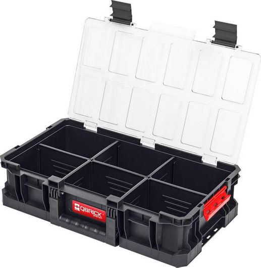 Ταμπακιέρα Εργαλείων Qbrick 6 Θέσεων με Ρυθμιζόμενα Χωρίσματα Μαύρη 53x31x12cm