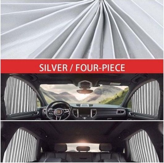 Κουρτινάκια Αυτοκινήτου Συρόμενα 75cm 4τμχ Μαύρο