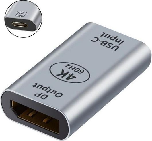 Μετατροπέας Powertech PTH-097 USB-C female σε DisplayPort female Γκρι