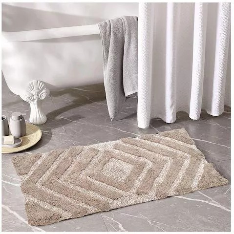 Αντιολισθητικό Πατάκι Μπάνιου Lino Home Vengo Βαμβακερό 60x100cm Καφέ