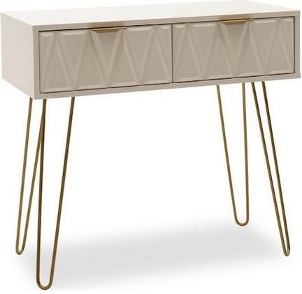 Κονσόλα Pakoworld Isla Ξύλινη Λευκή / Χρυσή 80x39x74cm