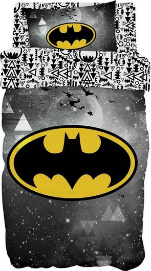 Παιδικά Σεντόνια Σετ Beauty Home Batman Μονά Βαμβακερά 165x250cm 3τμχ Γκρι
