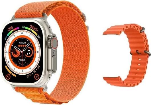 Smartwatch Z69 Ultra 49mm GPS w/ 2 Fabric / Silicone Straps Orange