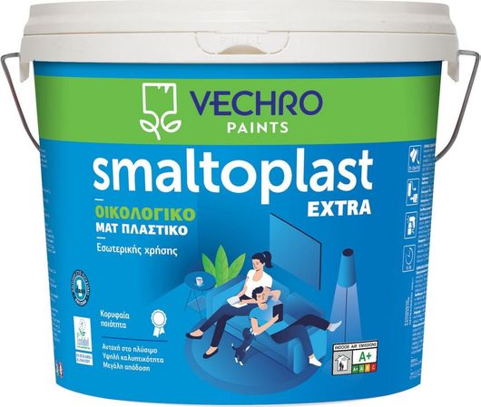 Πλαστικό Χρώμα Vechro Smaltoplast Extra Οικολογικό για Εσωτερική Χρήση Μαύρο 375ml