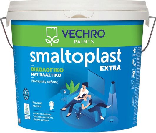 Πλαστικό Χρώμα Vechro Smaltoplast Extra Οικολογικό για Εσωτερική Χρήση Πράσινο 750ml