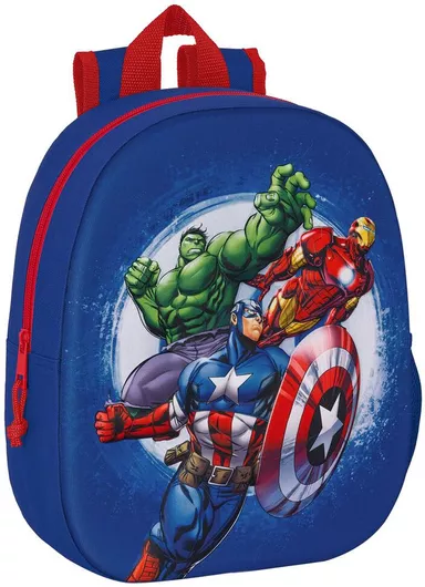Σχολική Τσάντα Πλάτης Δημοτικού Safta Avengers 3D Μπλε