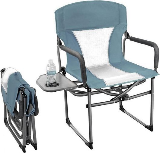 Καρέκλα Παραλίας Αλουμινίου με Τραπεζάκι & Ποτηροθήκη 36.5x32.8x19.5cm Μπλε