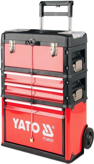 Εργαλειοφόρος Yato Τροχήλατος Μεταλλικός 2 Τμημάτων με Εργαλειοθήκη & Ντουλάπι Π52xΒ32xΥ72cm