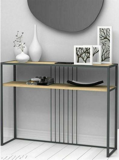 Κονσόλα Kary από Ξύλο & Μέταλλο Oak 120x33x90cm