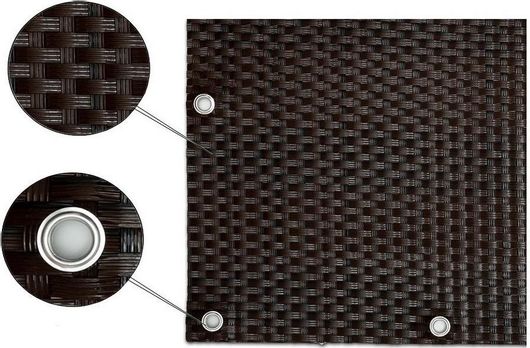 Πλέγμα Μπαλκονιού Rattanart Rattan Καφέ / Μαύρο με Μεταλλικές Οπές 1x5m SG03612RD06