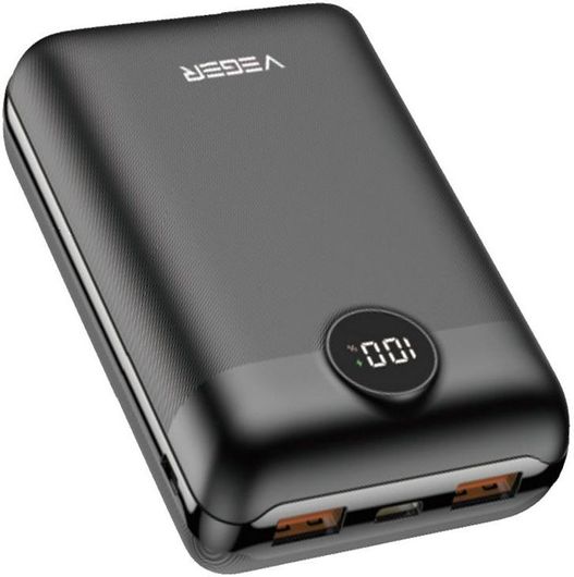 Veger S20 Power Bank 20000mAh 20W με 2 Θύρες USB-A & Θύρα USB-C Power Delivery/Quick Charge 3.0 Μαύρο