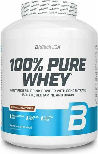 Biotech USA 100% Pure Whey Πρωτεΐνη Ορού Γάλακτος Χωρίς Γλουτένη με Γεύση Σοκολάτα 2.27kg