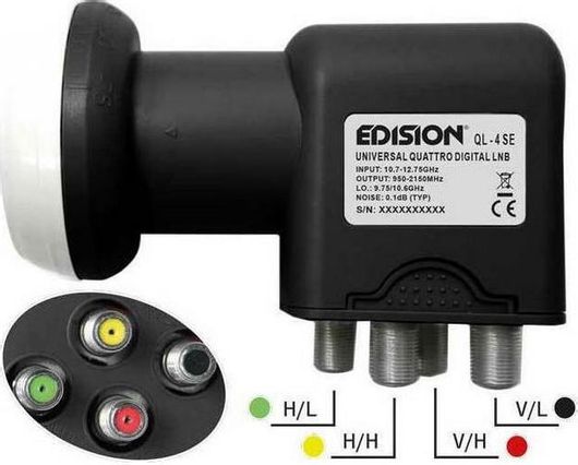 LNB Edision QL-4 4 Εξόδων 0.1dB