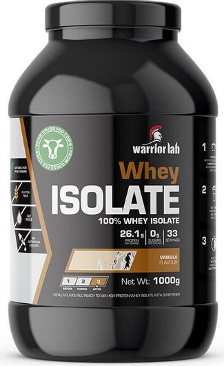 Warrior Lab Whey Isolate Πρωτεΐνη Ορού Γάλακτος Χωρίς Γλουτένη με Γεύση Βανίλια 1kg